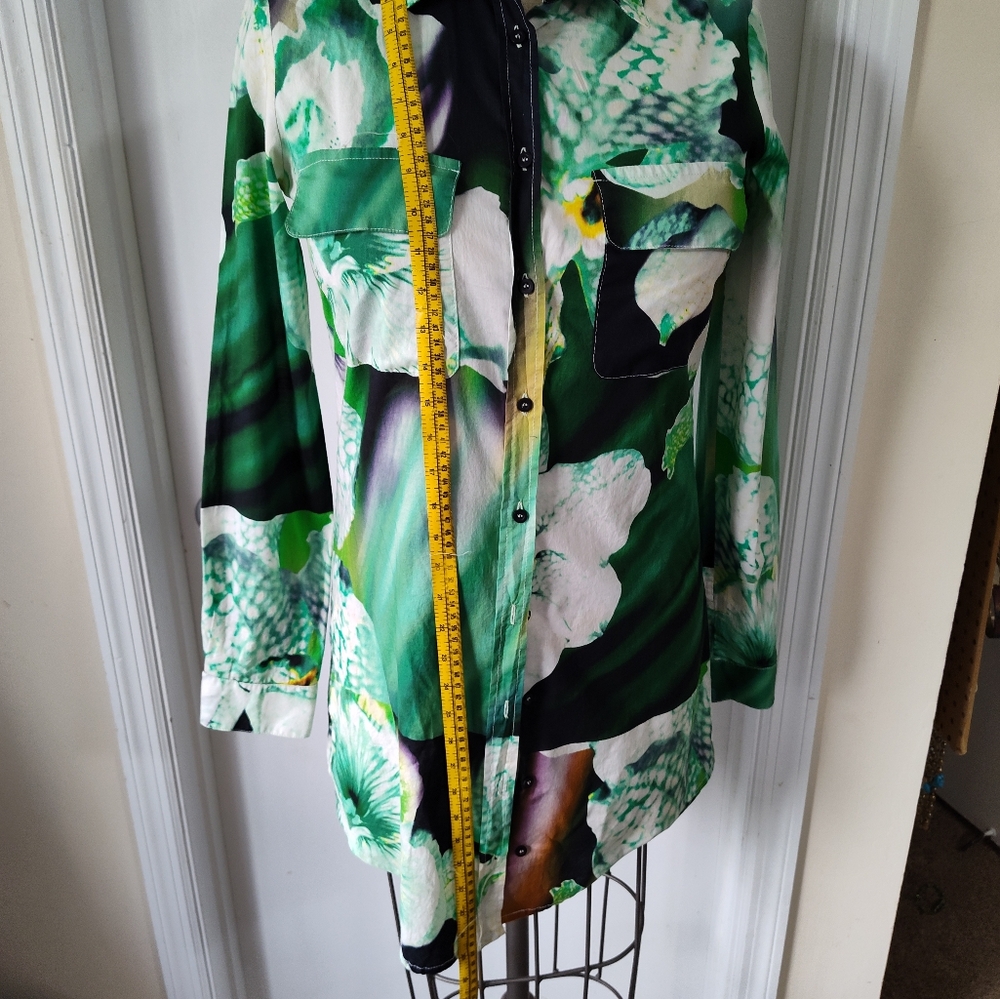 Beatrice Green and White Cotton Skirt